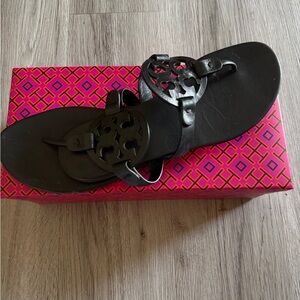 Black Sandals with Cutout Design